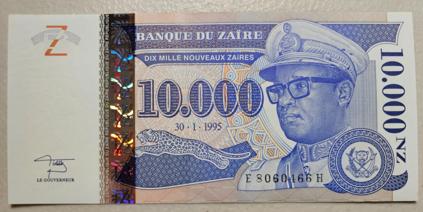 Zaire 10,000 N. Zaires 1995 Unc, Printer HdMZ