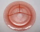 VTG ANCHOR HOCKING MISS AMERICA PINK DEPRESSION GLASS DIVIDED GRILL PLATE 10"