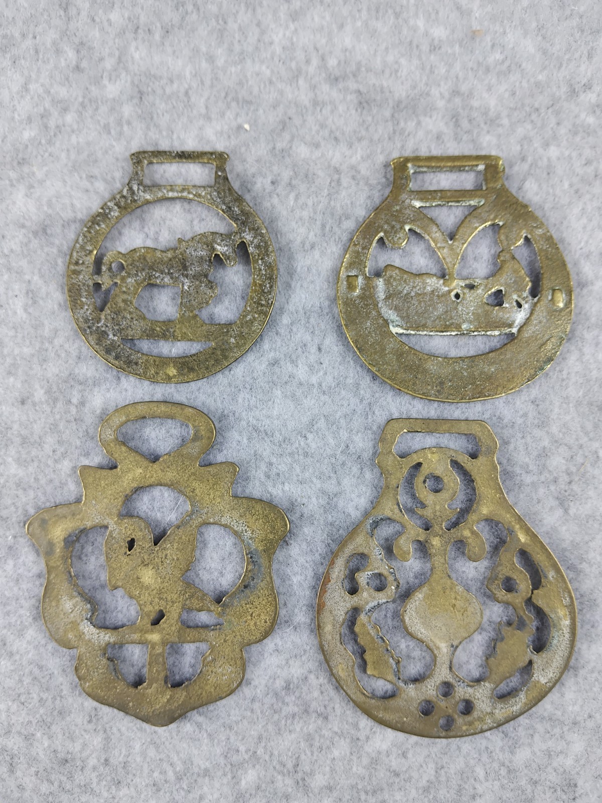 4 Antique Assorted Decorative Horse Brass Sku L18 image 2