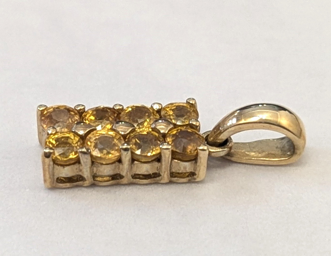 9ct Yellow Gold Pendant Charm Topaz Gemstones Full Hallmark Size 7.4mm x 24mm image 5