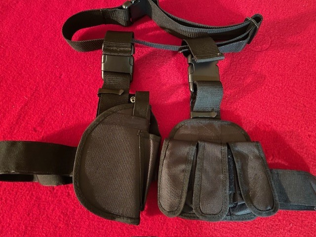 VISM / NcStar Drop leg harness holster & 3 mag holder CV2908 Black (#223E)