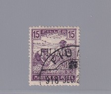 Fiume 1918 Lot Timbres 15f Violet Encre Gaufrée « Fiume » (507/s44) Utilisé