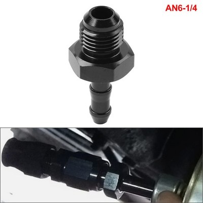 Aluminum 6AN AN6 Male to 1/4'' Barb Push on Lock Fitting Oil Fuel Hose Adapter