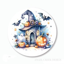 HALLOWEEN WITCH HAT GHOST CASTLE STICKERS ENVELOPE SEALS SCRAPBOOK STICKERS