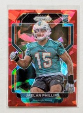 2021 Panini Prizm Jaelan Phillips Red Ice Prizm RC #377 Miami Dolphins