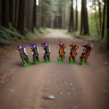 Expeditionary Force 40 mm medieval toy soldiers. Six 6 riders on horseback.