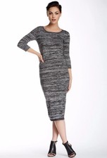 FRENCH CONNECTION $148  Black/Grey  Knit Sweater Casual Dress Sz 4