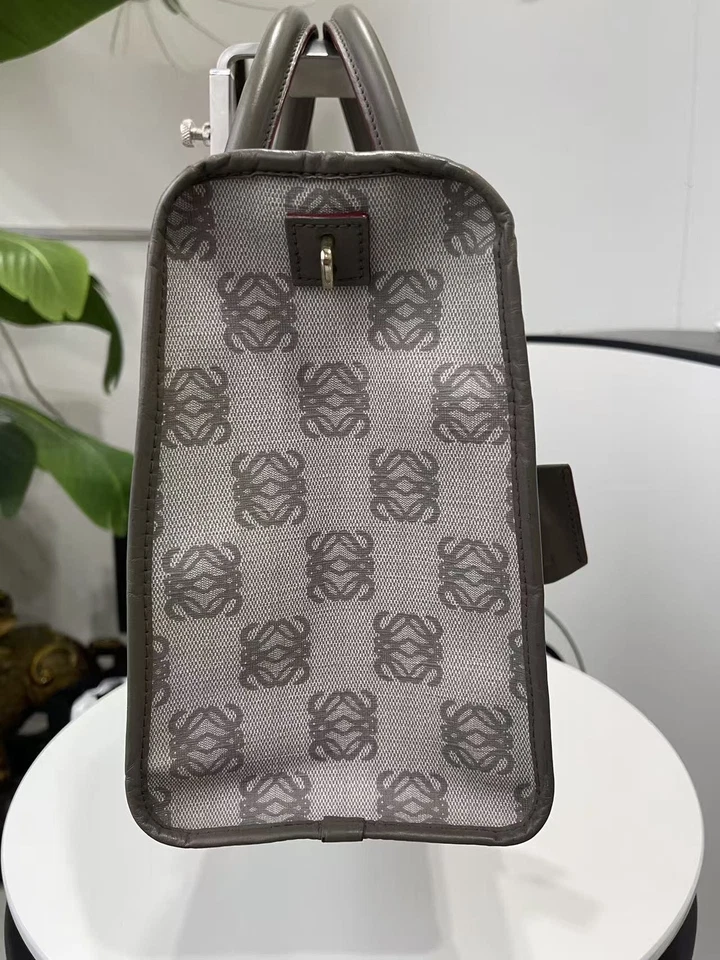 Loewe Amazona Monogram Canvas Top Handle Bag Beige/Black ebayAG Auth - Image 2 of 4