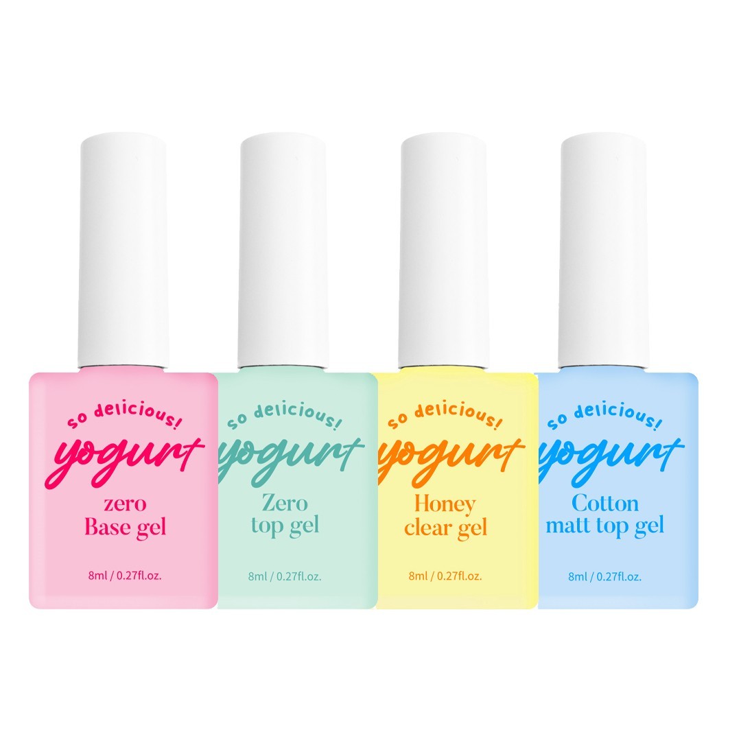 K-Beauty Yogur Set Básico Gel 8ml Remojo Base Superior Transparente Mate