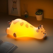 Cute Giraffe Night Light for Kids  3-Level Dimmable Nursery Nightlight, Silico...