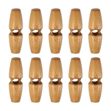 10pcs Wooden Toggle Buttons 30mm Single Hole Olive Sewing Button, Light Brown