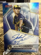 Jacob Misiorowski 2025 Bowman's Best BLUE Refractor AUTO Brewers Prospect /150