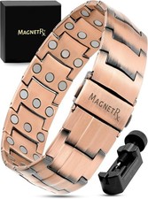 MagnetRX  3X Strength Copper Bracelet for Men with Magnets Over Clasp and Adjust