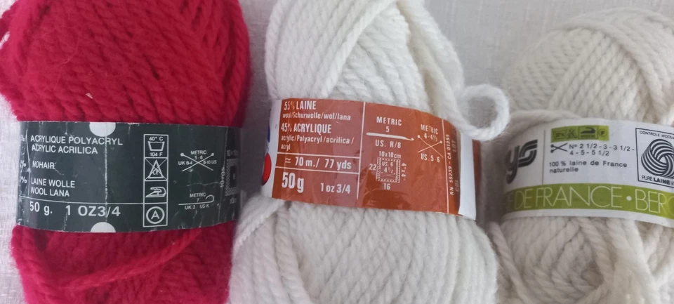 LOT DE PELOTES DE LAINE PHILDAR PINGOUIN BERGERE DE FRANCE ECRU GRIS N°5 - Photo 2/2
