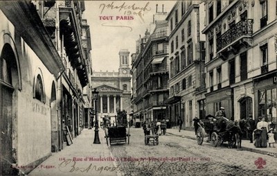 Ak Paris X, Rue d'Hauteville, Kirche St. Vincent de Paul - 4304569
