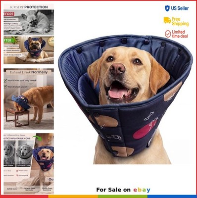 Dog Recovery Cone Soft Adjustable Post-Surgery E-Collar Prevent Licking