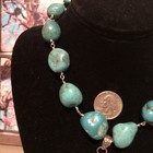Vintage STERLING SILVER & Genuine CARICO LAKE Turquoise Squash Blossom Necklace — photo 4