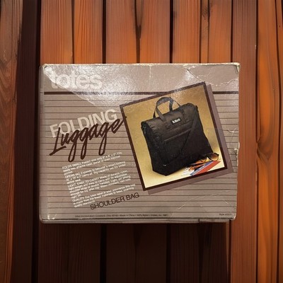Totes Vintage Brown Nylon Folding Packable Luggage Shoulder Bag NOS 16x15x7