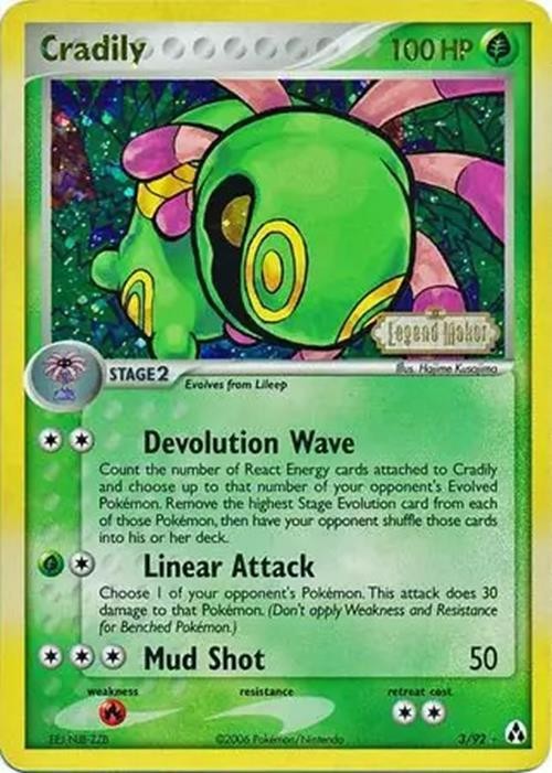 Cradily - 3/92 - Pokemon Legend Maker Reverse Holo Card NM