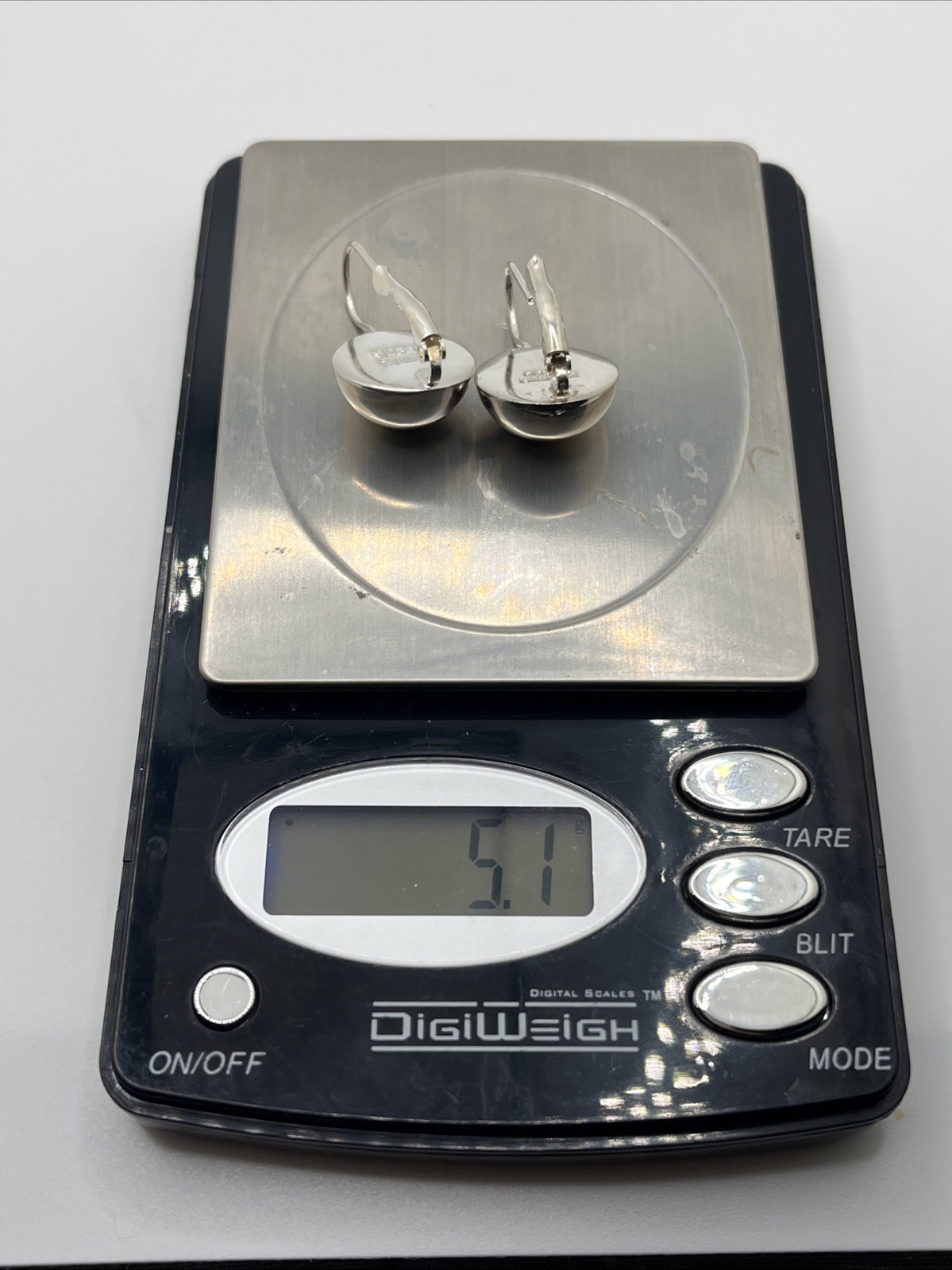 Sterling Silver Button Dangle Earrings - image 6