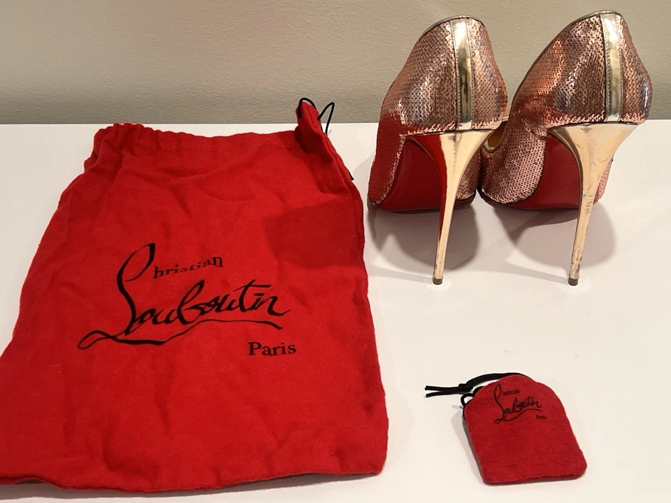 Christian Louboutin So Kate Sequined Heels Pink Rose Siren Sequin Size 39.5 EU - Image 3 of 4