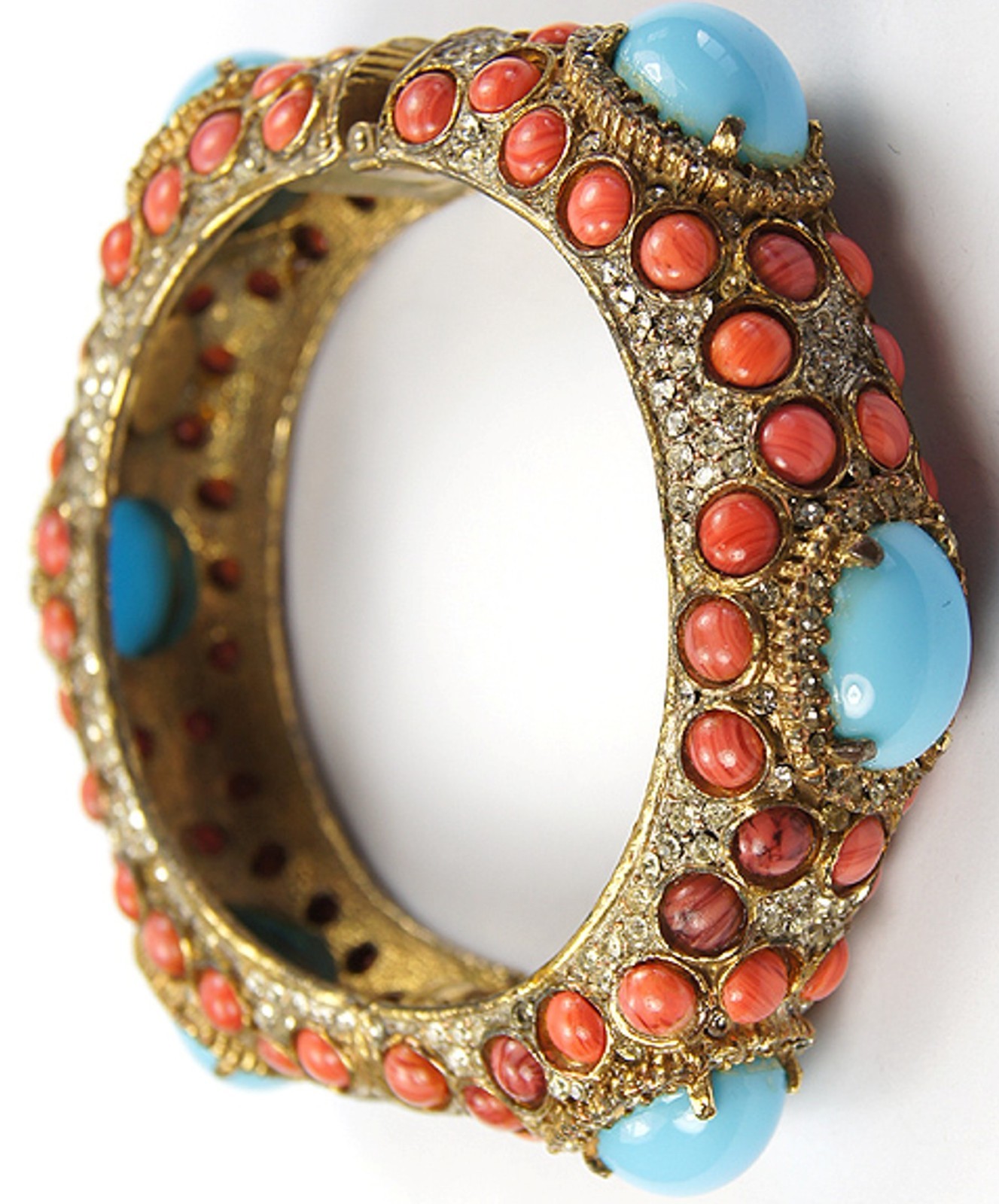 K.J.L. Kenneth J. Lane 1960s Turquoise & Coral Ca… - image 13