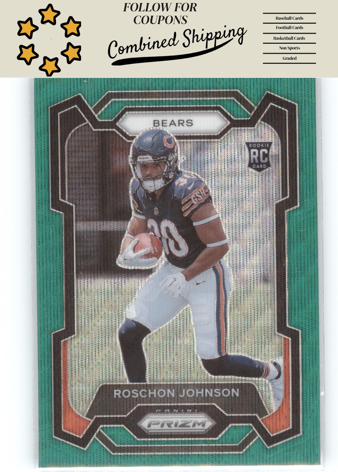 2023 Panini Prizm #314 Roschon Johnson Green Wave