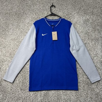 Nike Sweater Men Small Blue Gray Quarter Zip Pullover FJ9549-494 Football New