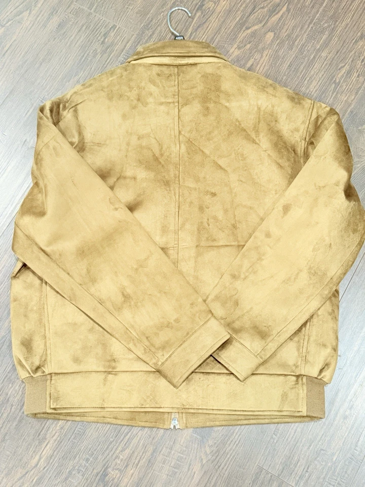 GV  Moda Men's L Bomber Jacket Brown Suede Leather, Made in Italy - Image 2 of 3