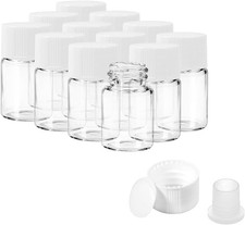 2ml Clear Glass Vials with Screw Caps and Plastic Stoppers, 1/2 Dram Small Liqui