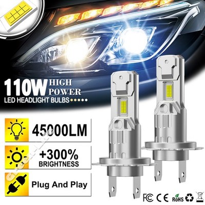 H7 HID Headlight Kit 110W 45000LM High Beam or Fog Light Bulb Xenon White 6000K