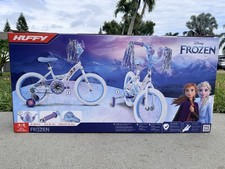 Nueva Bicicleta Huffy Disney Frozen Niñas 16” Blanca Elsa Anna Niños Bicicleta Entrenamiento con