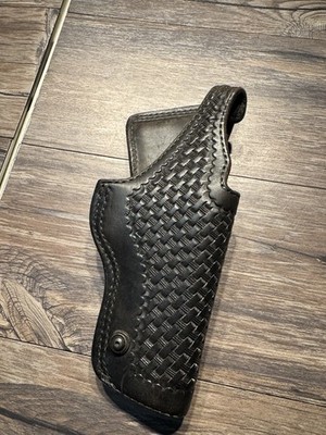 Leather Hoyt Black Weave Holster Fits S&W Model 4506  .45ACP 5''