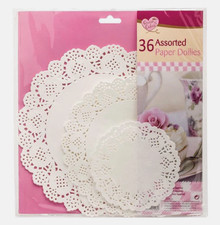 36 Assorted Round Paper Doilies Lace Doyleys Party Liners Placemat Coaster
