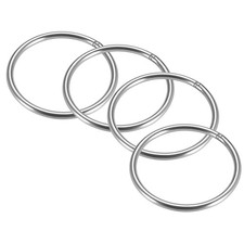 Welded O Ring, 60 x 4mm Heavy Duty Stainless Steel Round Rings 4pcs