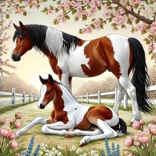 Diamond Art Kits for Beginner, Horse DIY Full Drill Diamond Painting Kits 12x12