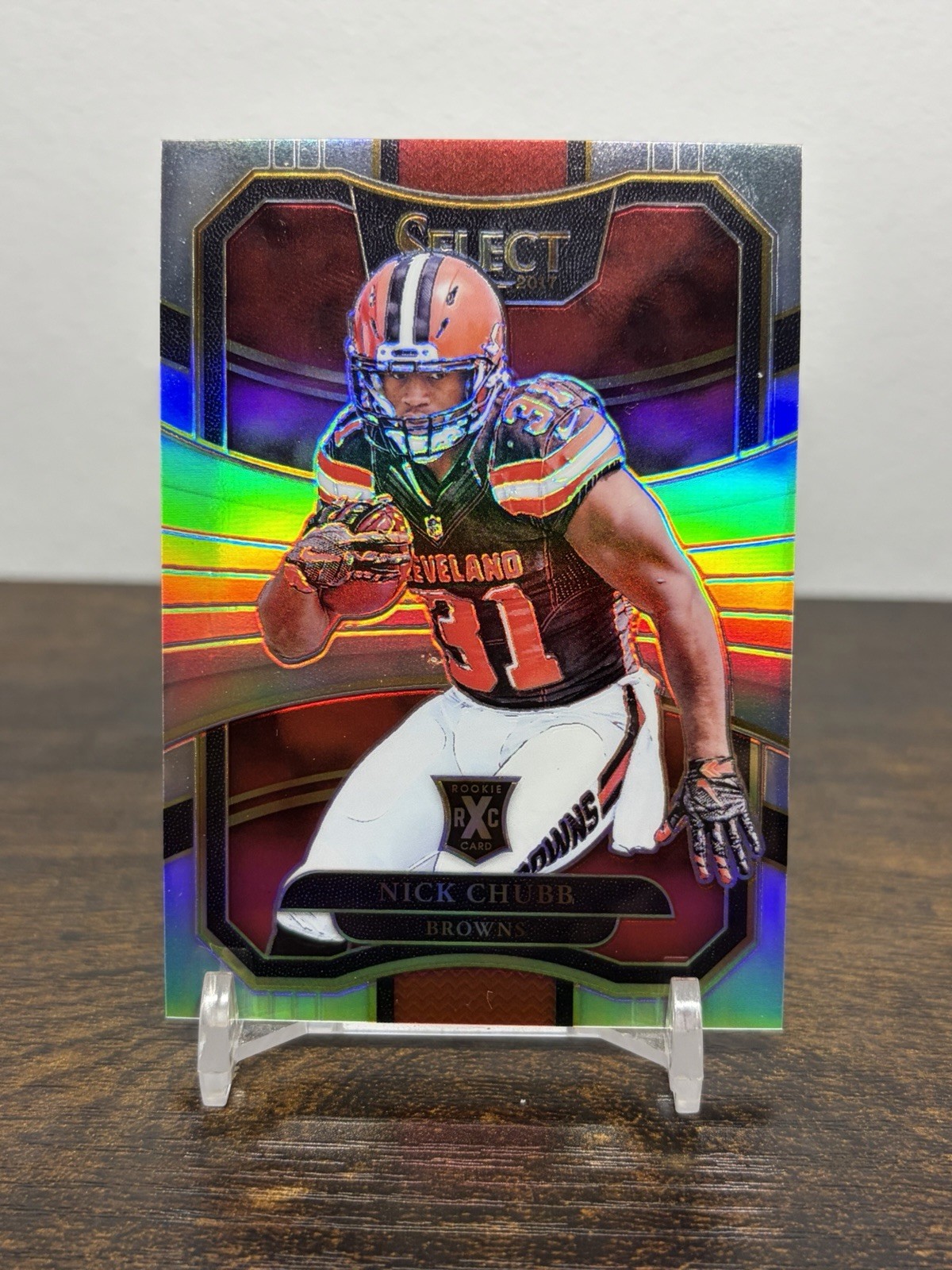 2017 Panini Select - 2018 XRC Nick Chubb #309 Silver Prizm RB4 (RC)