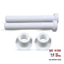 Toilet Seat Screws Hinge Bolt Nut Kit - Durable Plastic Toilet Seat