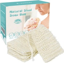 Soap Bag, 5 Pack Natural Sisal Soap Saver, Zero Waste Plastic-Soap Net, Foaming