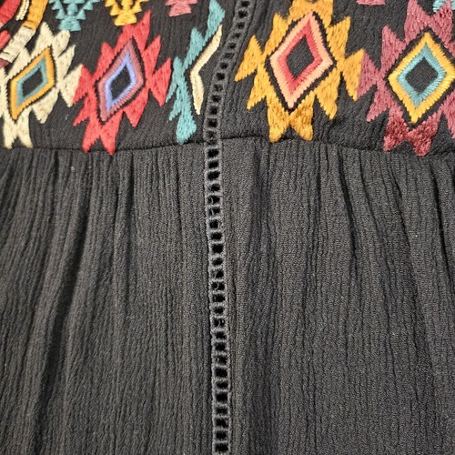 THML Boho Embroidered Top Tassel Front Tie Size XS - Picture 12 of 12