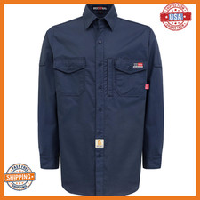 BOCOMAL FR HRC2 Ripstop Work Shirt, Water Repellent, Fire Resistant, Zipper