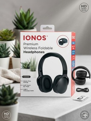 IONOS Premium Wireless Faltbare Kopfhörer Freisprechen USB-C Laden