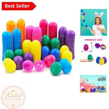 Bright Multicolor 50-Pack Fillable Easter Eggs with Hinges Ideal for Gifts