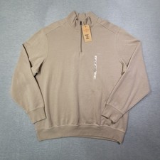 Dockers Sweater Mens XL Beige Mock Neck 1/4 Zip Casual Outdoor Hiking NWT