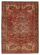 Vintage Geometric Hand-Knotted Carpet 9'4" x 13'0" Traditional Wool Area Rug