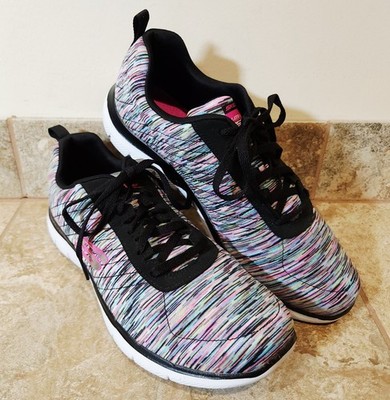 Skechers | Women's 9.5 Flex Appeal 2.0 Black Pink Comfort Sneakers Shoes NEW!  