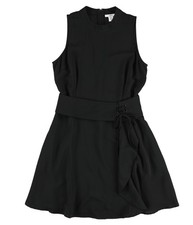 bar III Womens Lace-Up-Waist Fit & Flare Dress