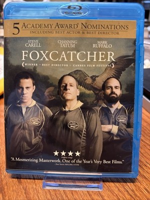 Foxcatcher (Blu-ray, 2014) Steve Carell Channing Tatum Mark Ruffalo