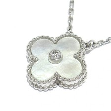 Van Cleef Arpels Vintage Alhambra 18K White Gold Mother of Pearl Diamond