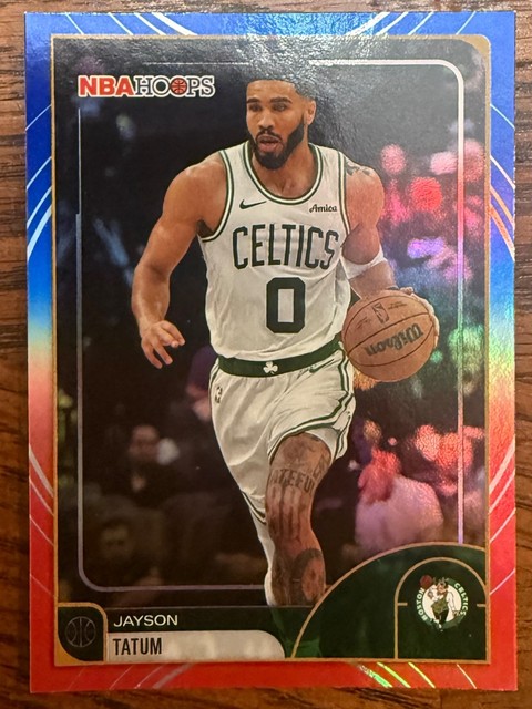 Jayson Tatum 2025-26 Topps NBA Hoops Blue Red Parallel